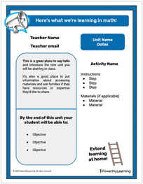 Unit Introduction Newsletter Template