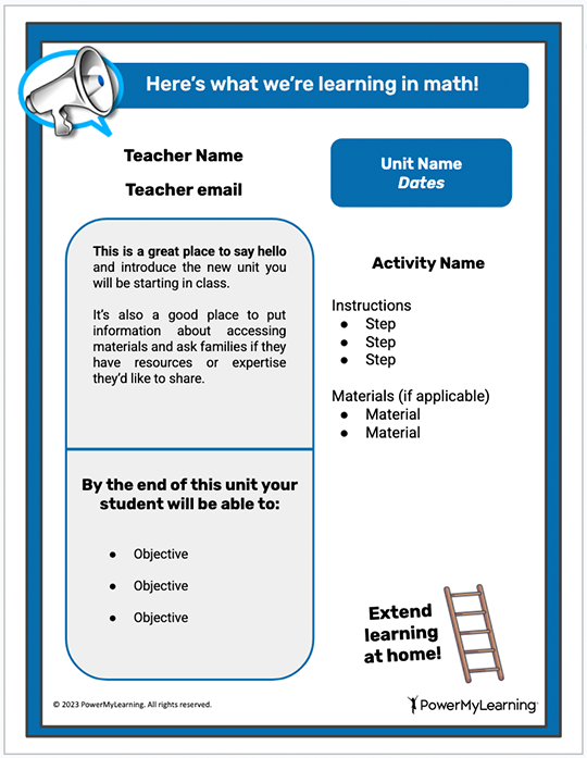Unit Introduction Newsletter Template